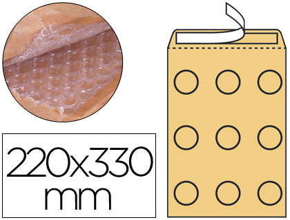 50 bolsas burbujas Q-Connect nº16 220x330mm. kraft marrón